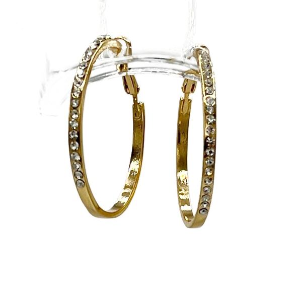 Steve Madden Gold Tone Rhinestone 6 pc Earring Set - Picture 6 of 8